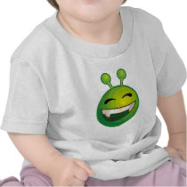 Laughing green alien tee shirt