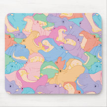 Laughing Hippos - pastel Tapis De Souris