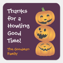 Laughing pumpkins fun cute Halloween favour tag stickers