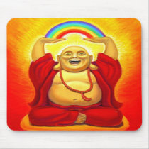 Laughing Rainbow Buddha Mousepad