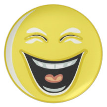 Laughing smilie face dinner plate