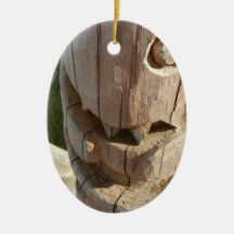 Laughing Totem Face Christmas Ornaments
