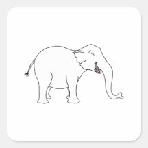 Laughing White Elephant. Stickers