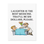 laughter is the best medicine postcard