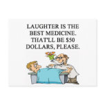 laughter is the best medicine postcard
