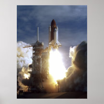 Launch of Space Shuttle Columbia (STS-73) Poster