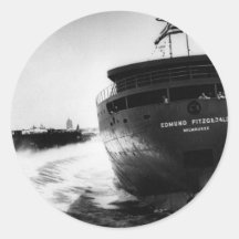 Launching of the Edmund Fitzgerald  6-8-1958 (#3) Round Stickers
