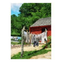 Laundry Hanging on Line Personalized Announcement