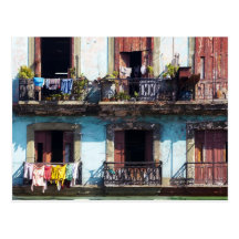 Laundry on balconies, Paseo del Prado, Cuba Postcards