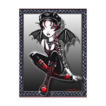 Laura Bat Winged Biker Fae Postcard