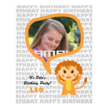 Laura Kids Party Invitation with photo