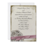 Laura Pink Vintage Lace Invitation