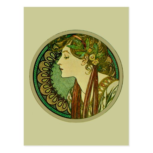 Laurel, Alphonse Mucha Postcards