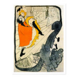 Lautrec: Jane Avril Dancing the Can-Can Postcard
