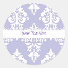 Lavendar and White Damask Sticker