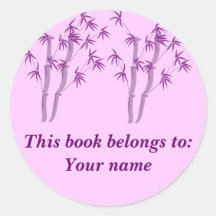 Lavendar Bamboo,  Book label Sticker