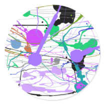 Lavendar Carousell Round Stickers