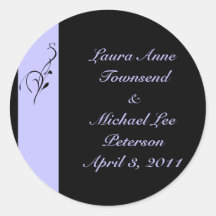 Lavendar Elegance Wedding Stickers/Seals