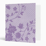 Lavendar Flowers and Dots Binder