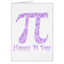 Lavendar Swirls Pi Day Tees and Gifts Greeting Cards
