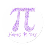 Lavendar Swirls Pi Day Tees and Gifts stickers