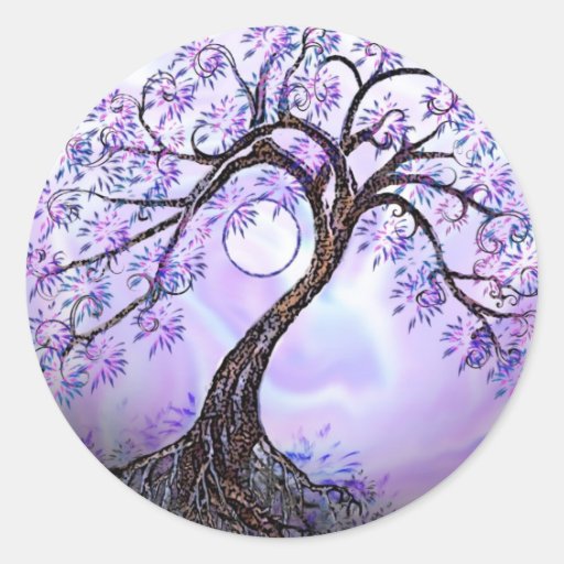 Lavendar Tree of Life Stickers