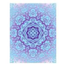 Lavender and Blue Ornate Pattern Letterhead Design