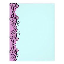 Lavender and Blue scroll Letterhead Template