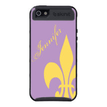 Lavender and Lemon Fleur de Lis  iPhone 5 case