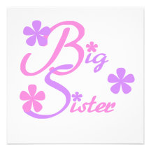 Lavender and Pink Big Sister Gifts Personalized Announcement