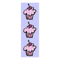 lavender and pink stripes cupcake bookmark business card