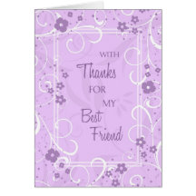 Lavender Best Friend Thank You Bridesmaid Card