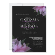 Lavender & Black Floral Wedding Invitations