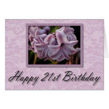 Lavender Bloom ~ Happy 21st Birthday Card