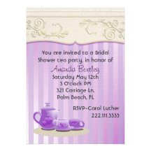 Lavender Bridal Shower Tea Party Invitation