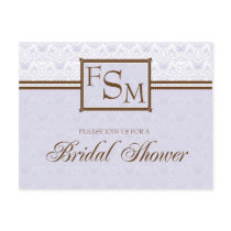 Lavender & Brown Bridal Shower Postcard