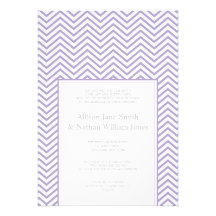 Lavender Chevron Print Wedding Invitation