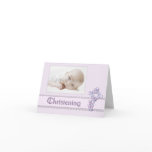 Lavender Christening Photo Invitation cards