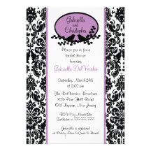 Lavender Damask Bridal Shower Invitation