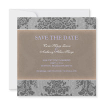 Lavender Elegant Damask Save the date Announcement invitations
