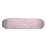 Lavender Floral Doodle Skateboard