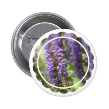 Lavender Flower Round Button