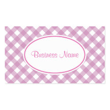 Lavender Gingham Business Card