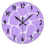 Lavender Giraffe Print Wall Clock