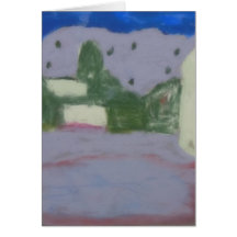 Lavender Hillsides and Town Square Notecard