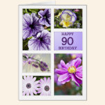 Lavender hues floral 90th birthday card cards