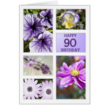 Lavender hues floral 90th birthday card
