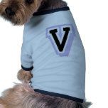 lavender letter V pet clothing