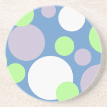 Lavender Mint & White Dots Drink Coaster