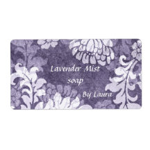Lavender mist -damask classic soap label